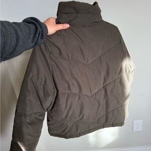 Abercrombie & Fitch Dark Olive Green Puffer Jacket